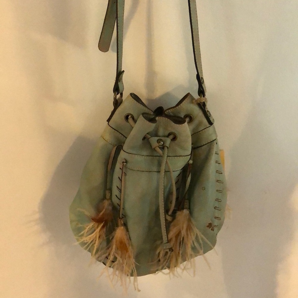 Patricia Nash Italian leather turquoise handbag
